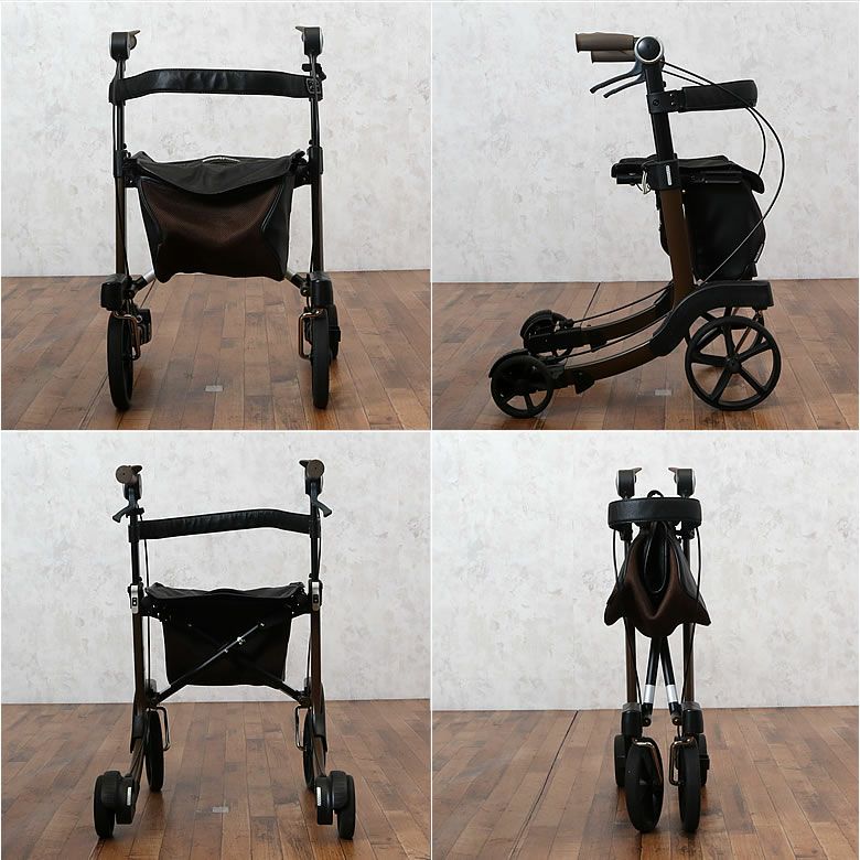 【中古介護用品】GENTIL MARRONE 歩行器 介護用 GENTIL MARRONE 歩行器 男性向け 介護用 高齢者 歩行補助 歩行車