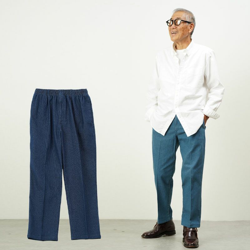 ウエスト総ゴム 楽に履ける ストレッチ ジーパン 股下65cm/68cm